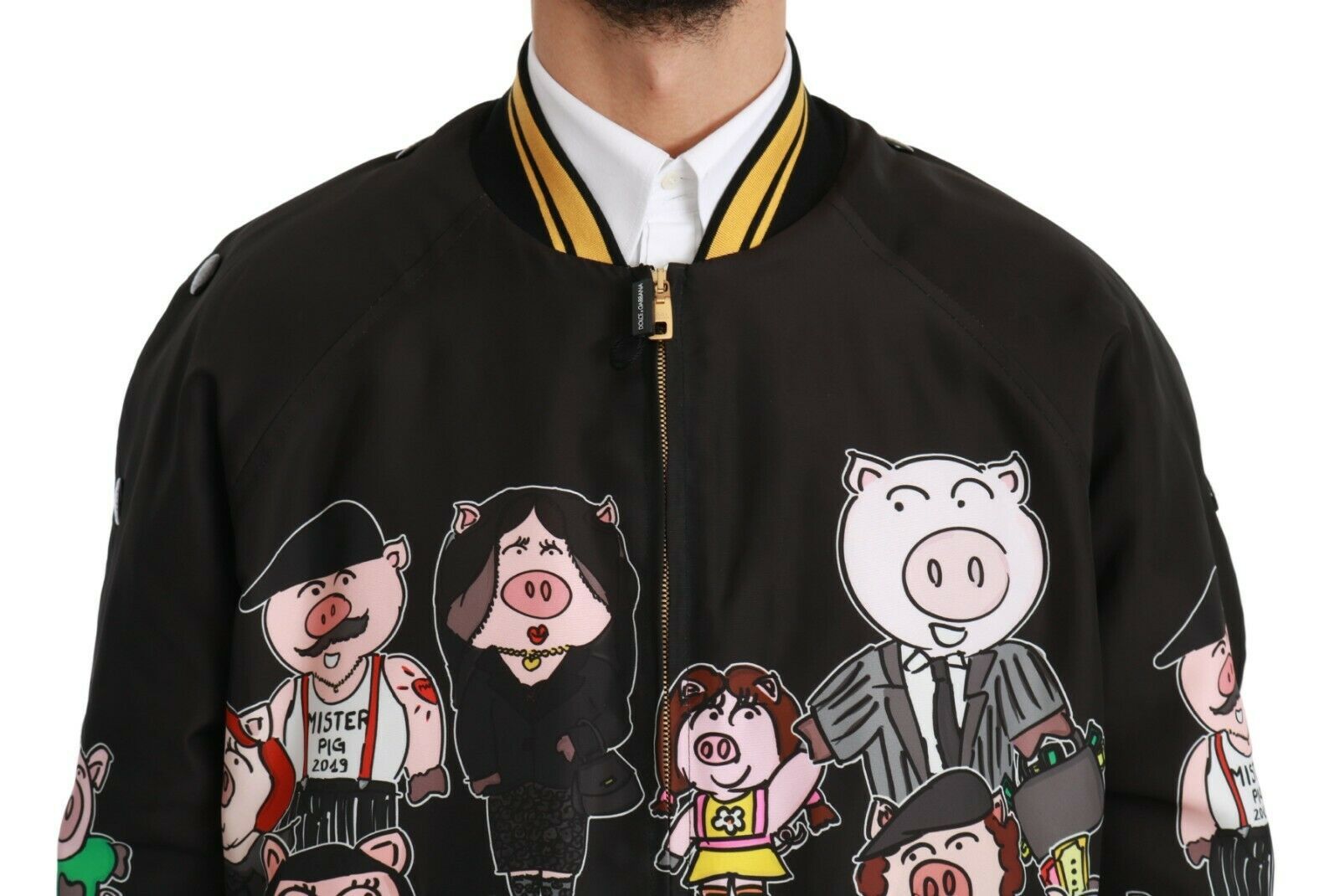 Dolce & Gabbana Черно бомбър яке YEAR OF THE PIG