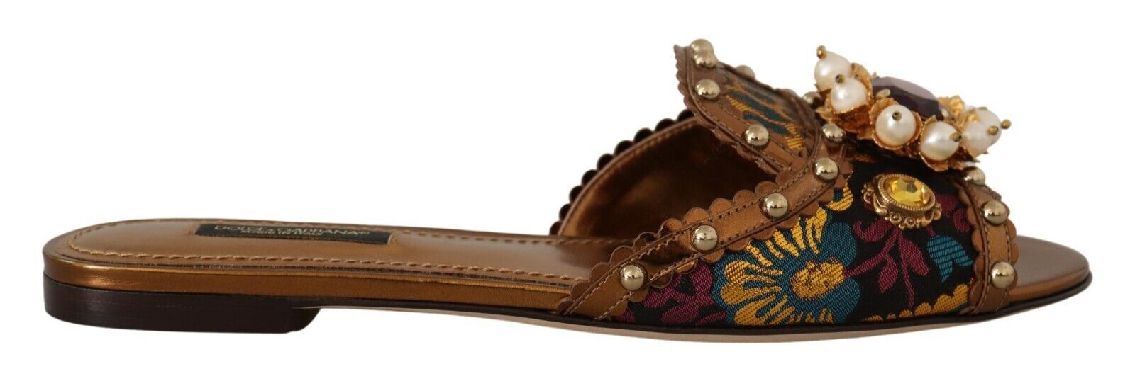 Dolce & Gabbana Многоцветни равни обувки с флорални декорации