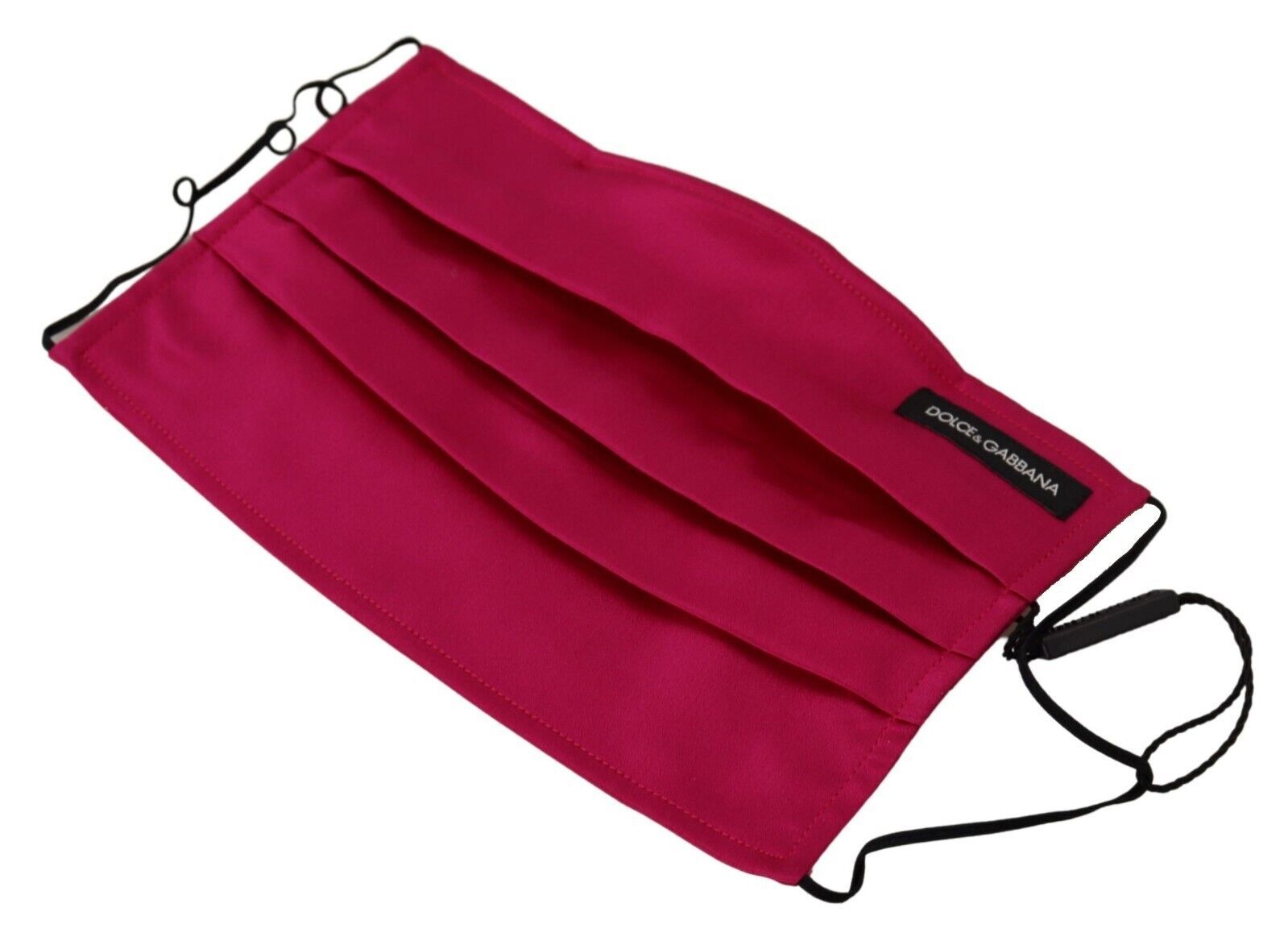 Dolce & Gabbana Maroon Silk Плисирана еластична каишка за уши Едноразмерна маска за лице