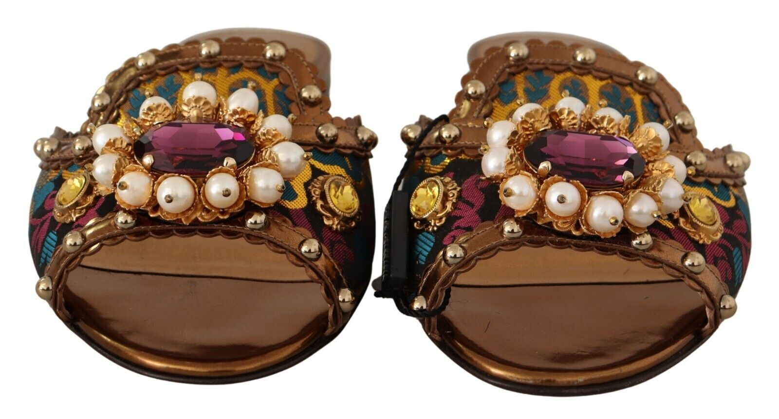 Dolce & Gabbana Многоцветни равни обувки с флорални декорации