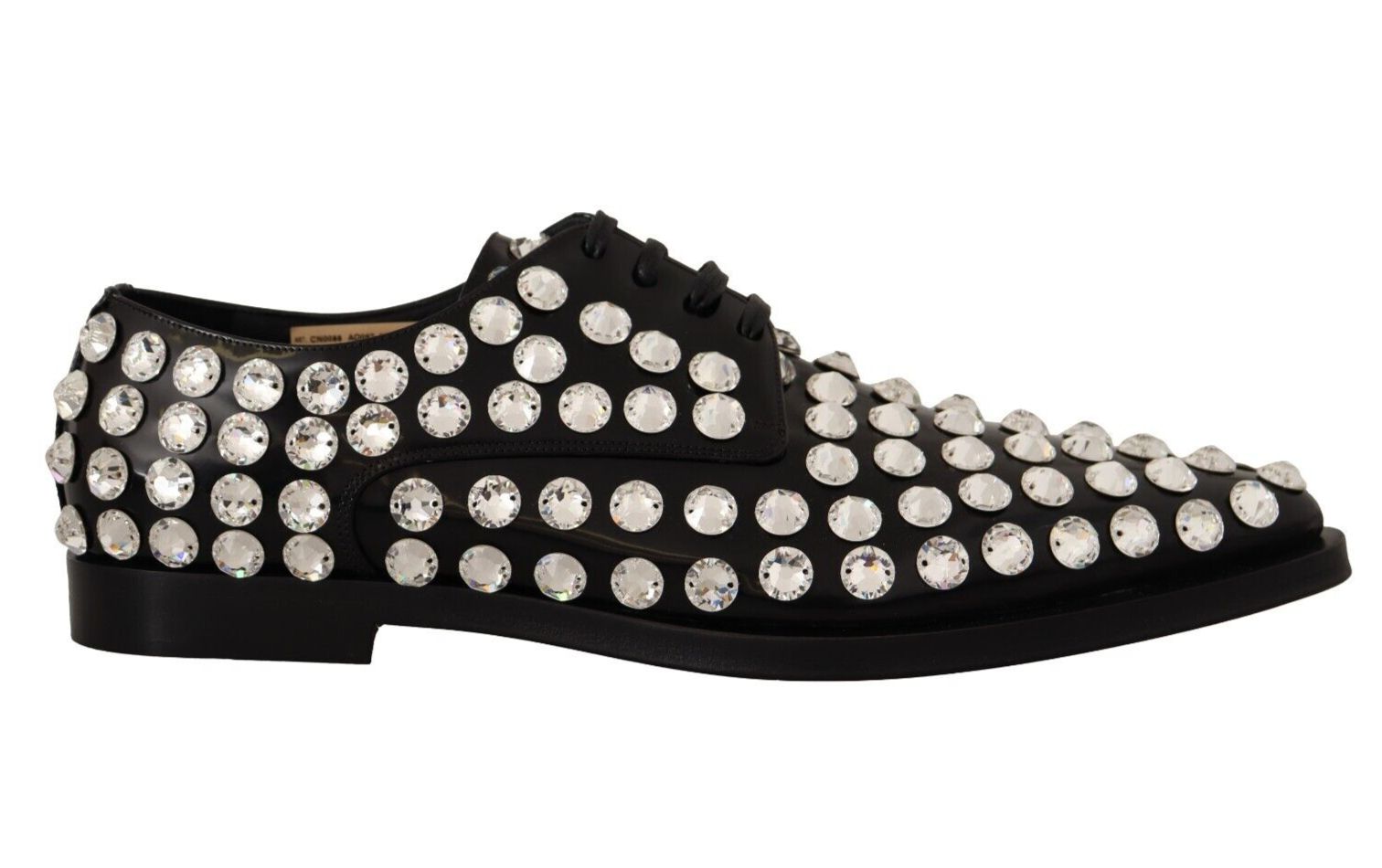 Официални обувки Dolce & Gabbana с черни кожени кристали и връзки
