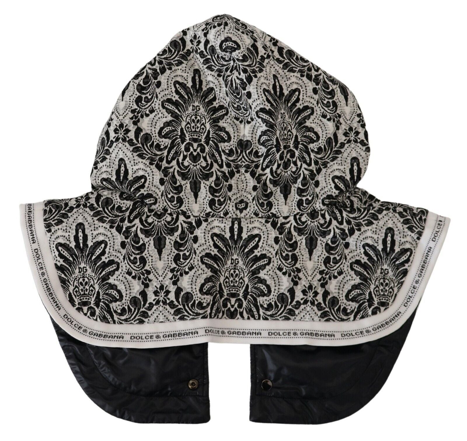 Бяла памучна шапка с цяла глава с флорални мотиви на Dolce & Gabbana