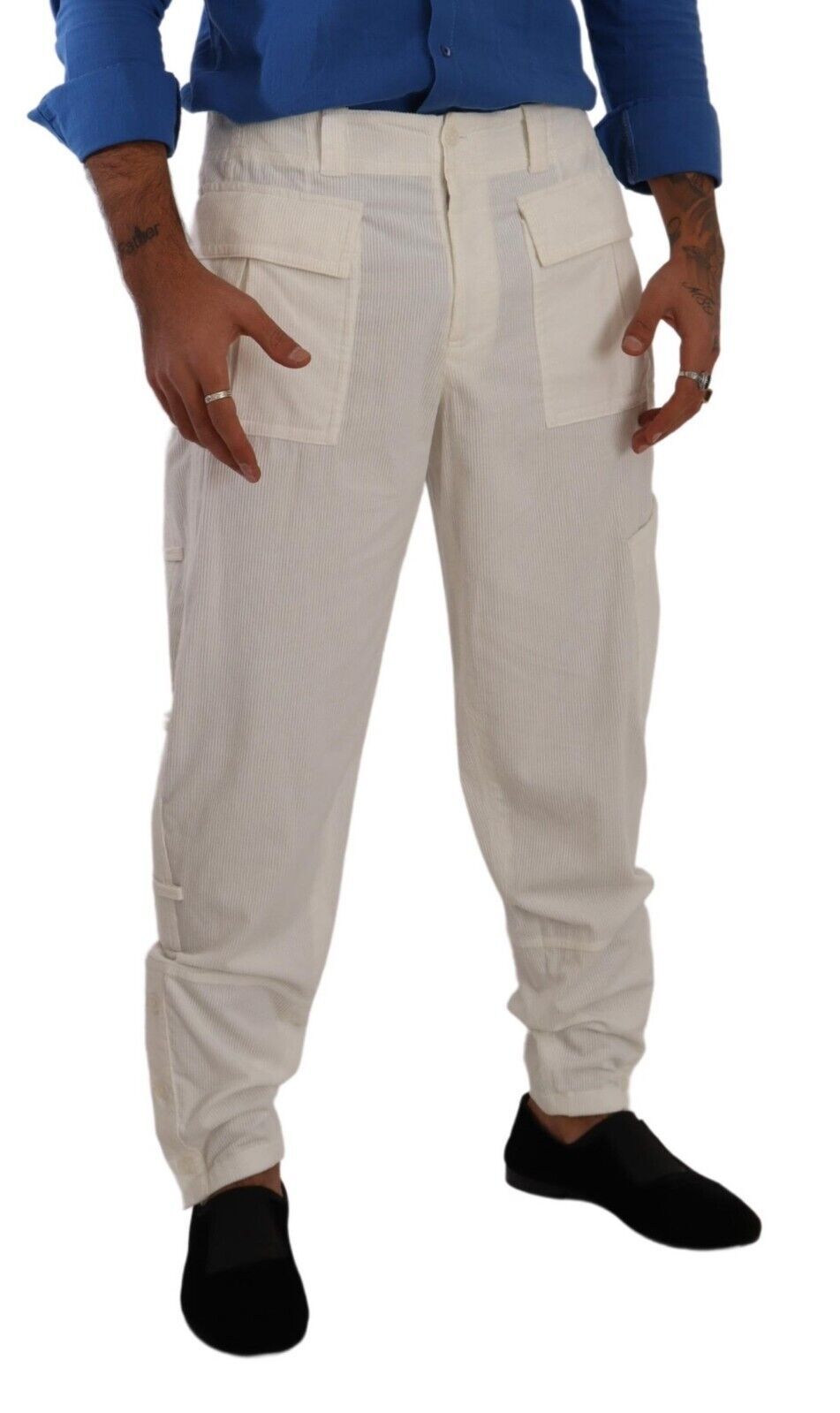 Карго панталон Dolce & Gabbana Off White Cotton Corduroy