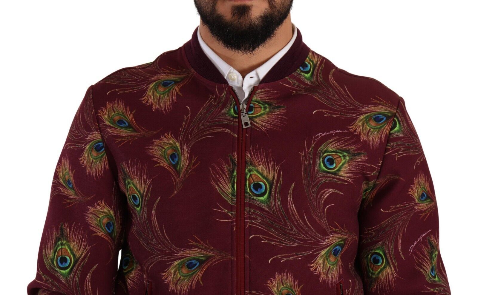 Dolce & Gabbana Red Peacock полиестерно еластично яке с пълен цип