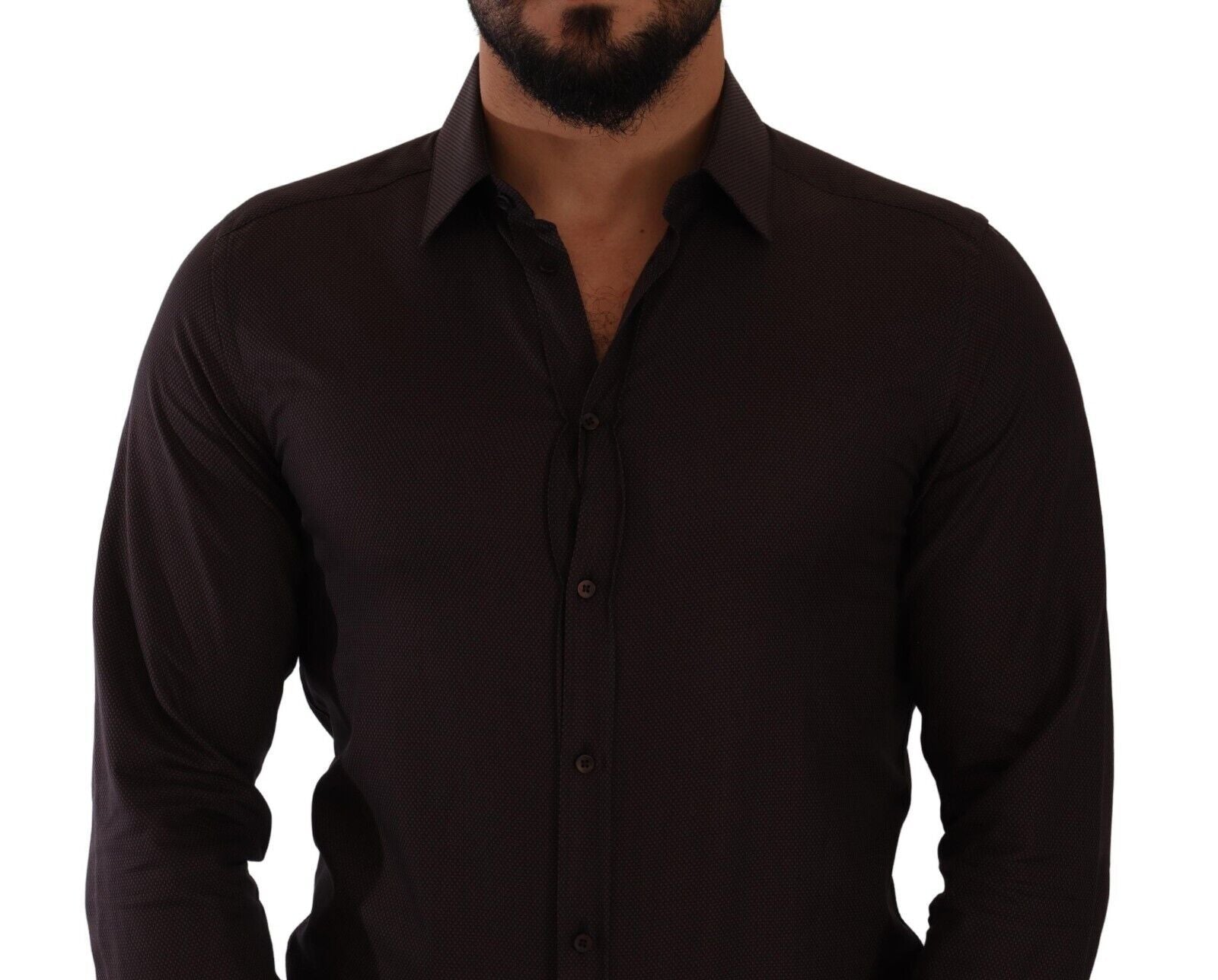 Dolce & Gabbana Bordeaux GOLD Памучна риза Slim Fit