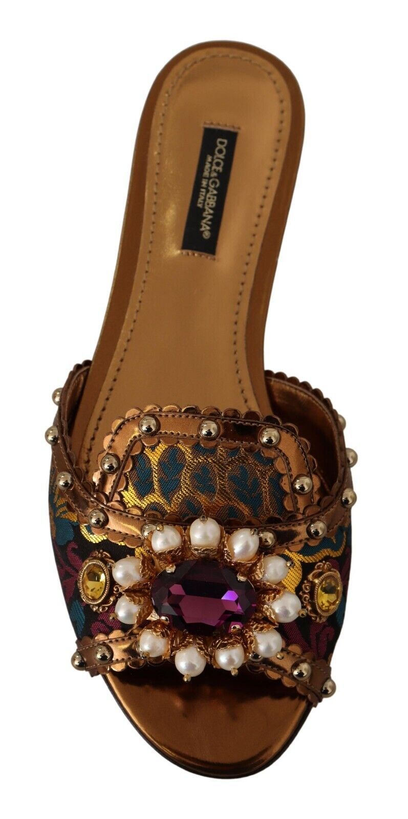 Dolce & Gabbana Многоцветни равни обувки с флорални декорации