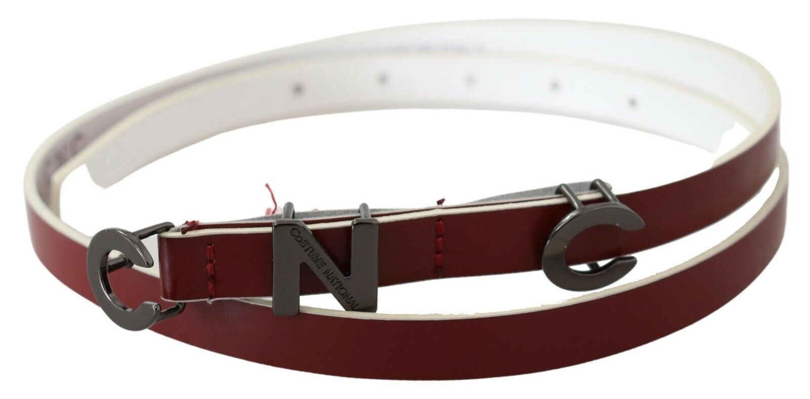 Костюм National Maroon Leather Logo Skinny Fashion