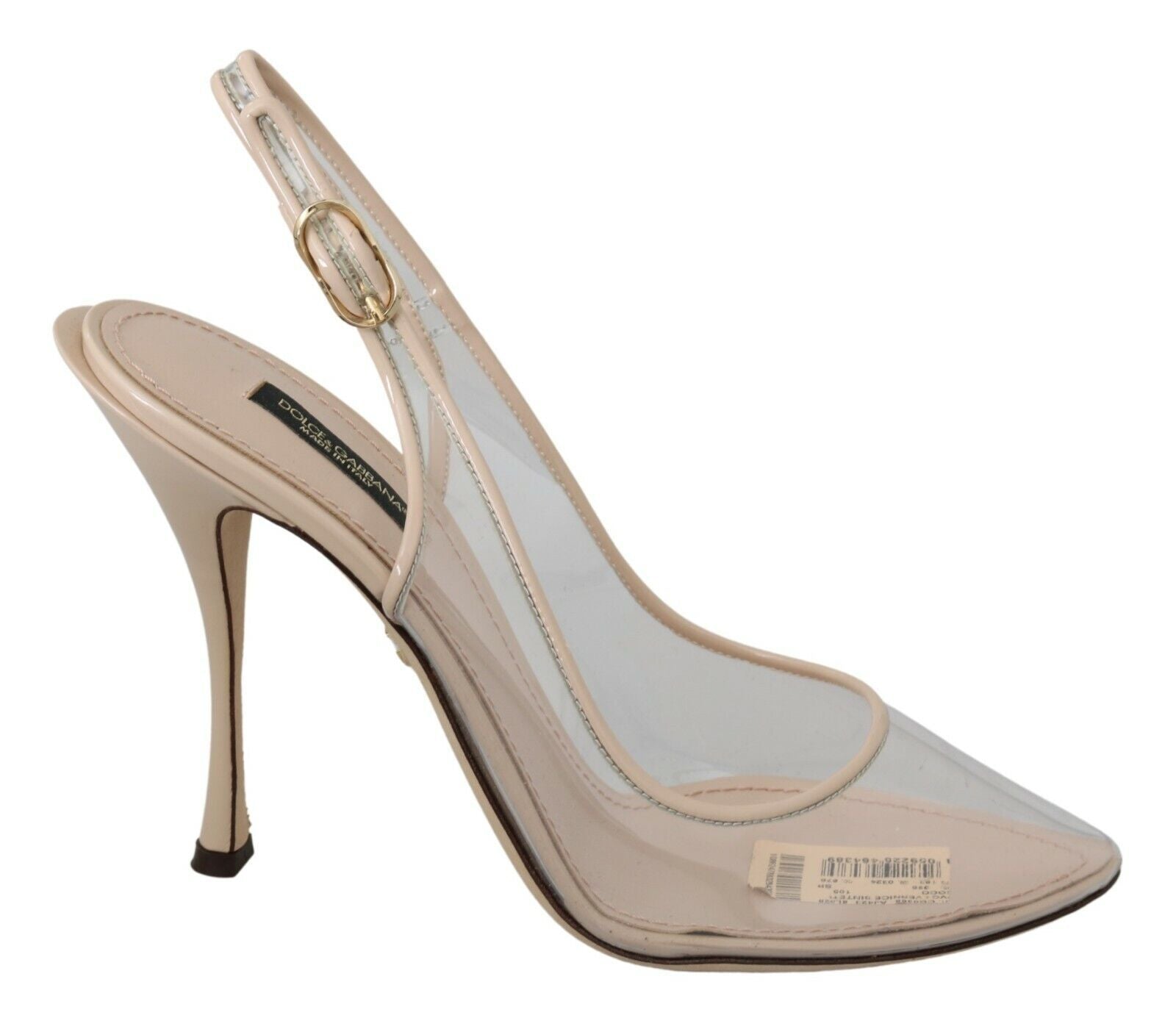 Dolce & Gabbana Slingback PVC бежови прозрачни обувки на висок ток