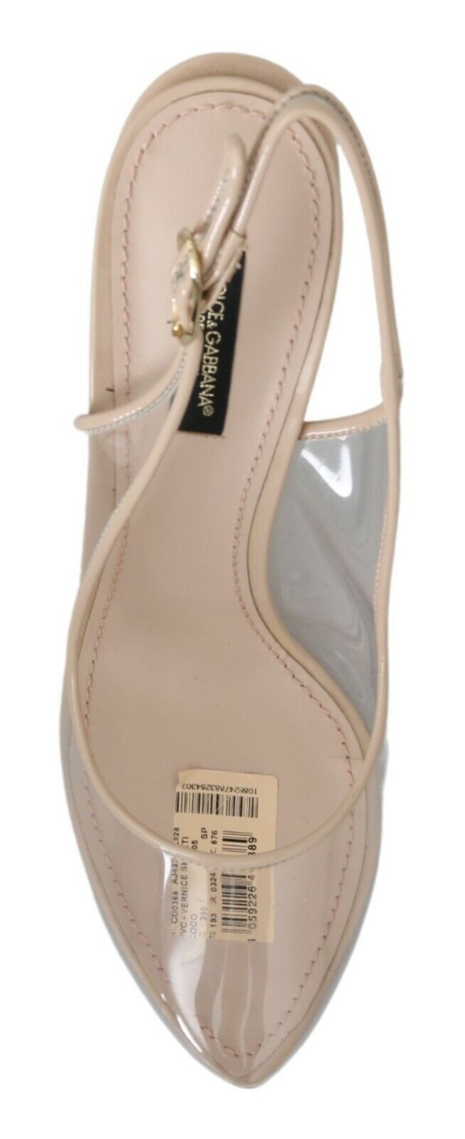 Dolce & Gabbana Slingback PVC бежови прозрачни обувки на висок ток