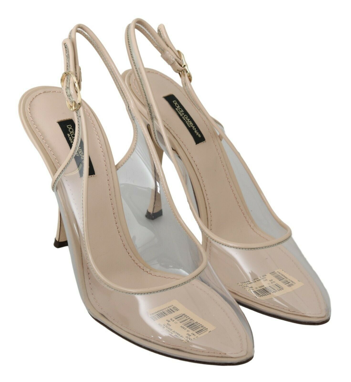 Dolce & Gabbana Slingback PVC бежови прозрачни обувки на висок ток