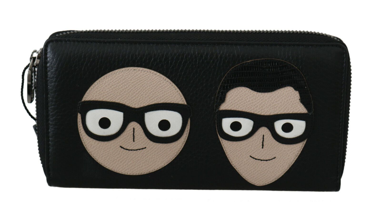 Черен кожен мъжки портфейл Dolce & Gabbana #DGFAMILY с цип Continental