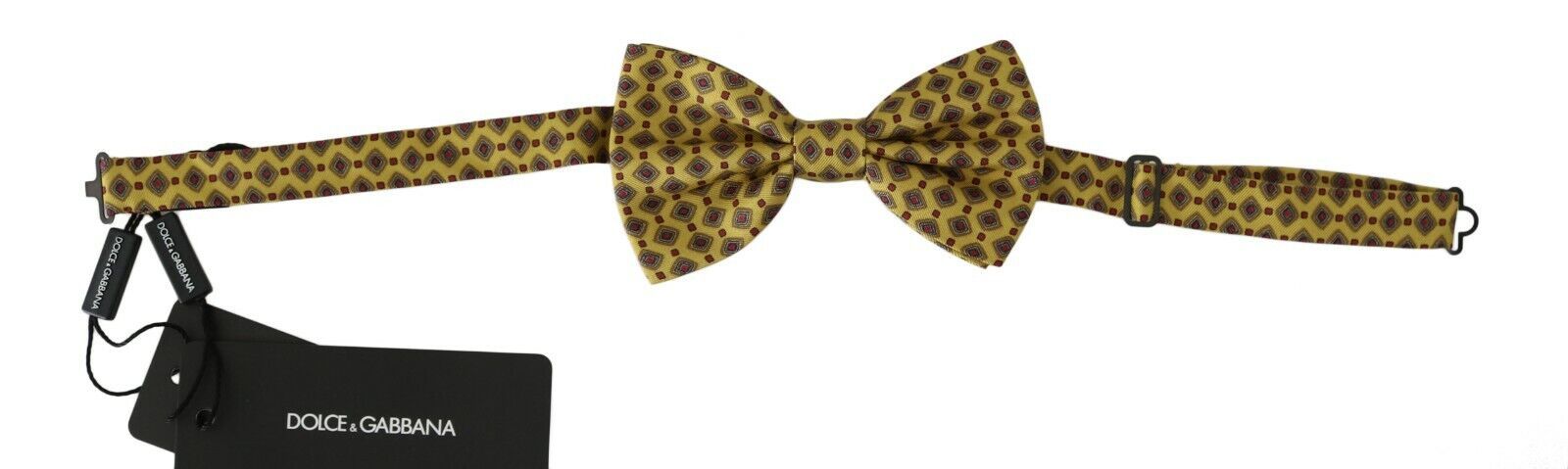 Копринена регулируема вратовръзка Dolce & Gabbana с жълт модел