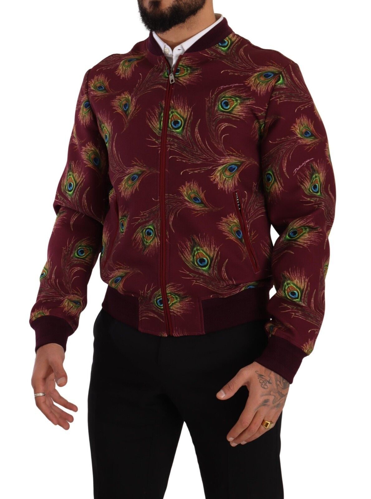 Dolce & Gabbana Red Peacock полиестерно еластично яке с пълен цип