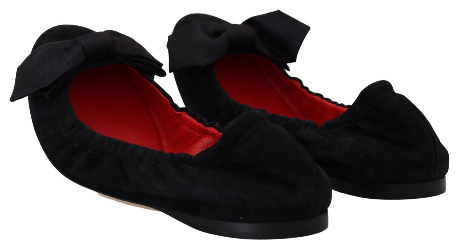 Dolce & Gabbana черни велурени плоски балетни обувки