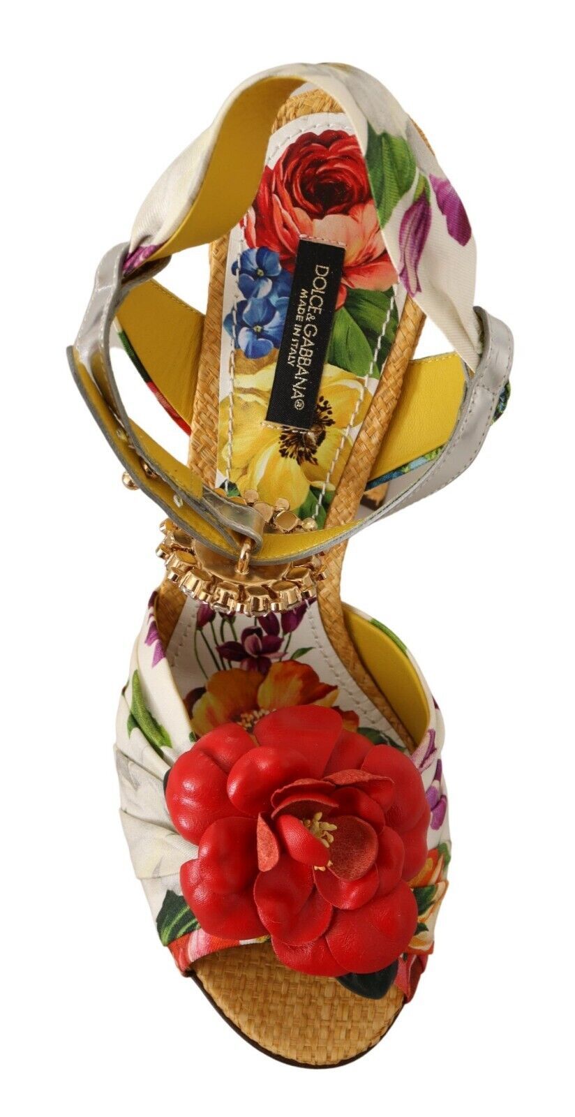 Сандали на ток с многоцветни кристали Dolce & Gabbana