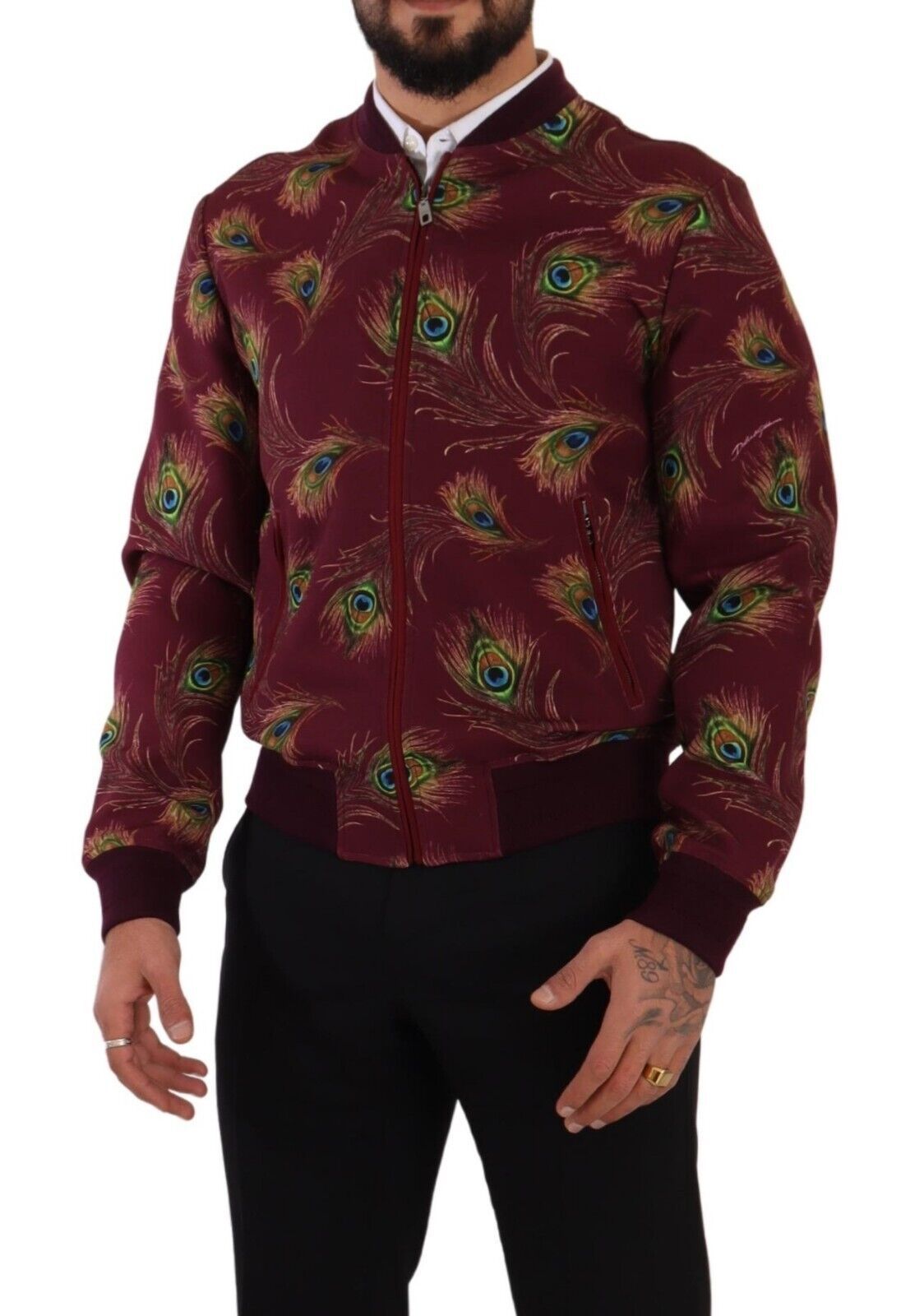 Dolce & Gabbana Red Peacock полиестерно еластично яке с пълен цип
