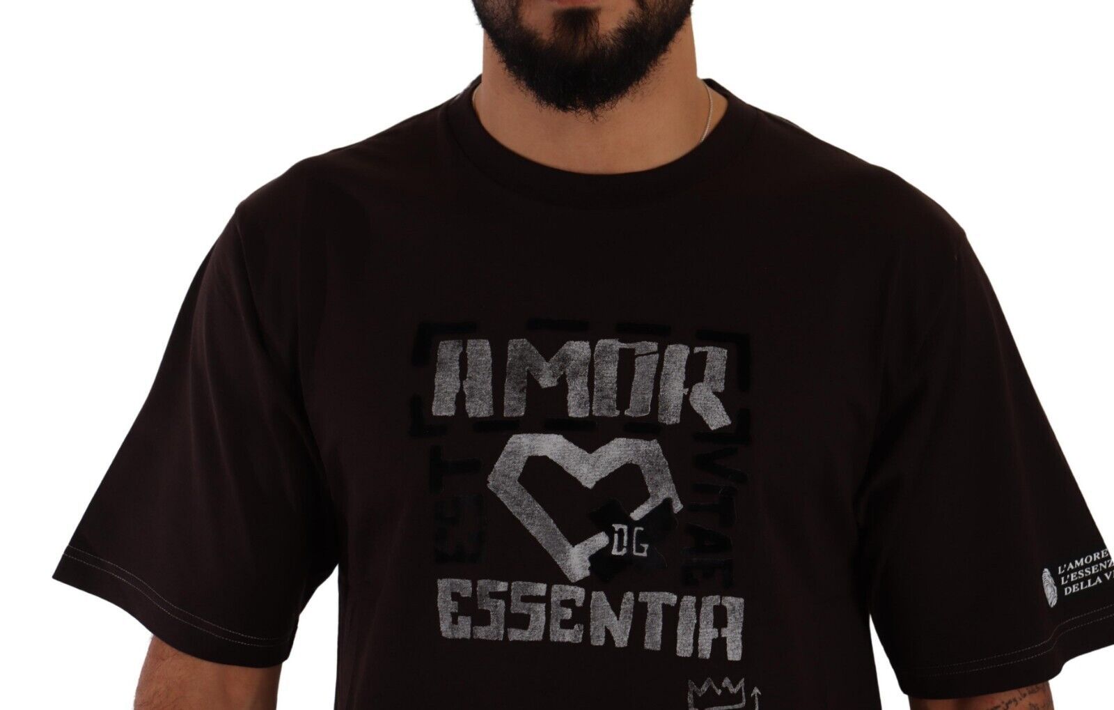 Dolce & Gabbana Бордо памук L-Amore тениска Crewneck Print