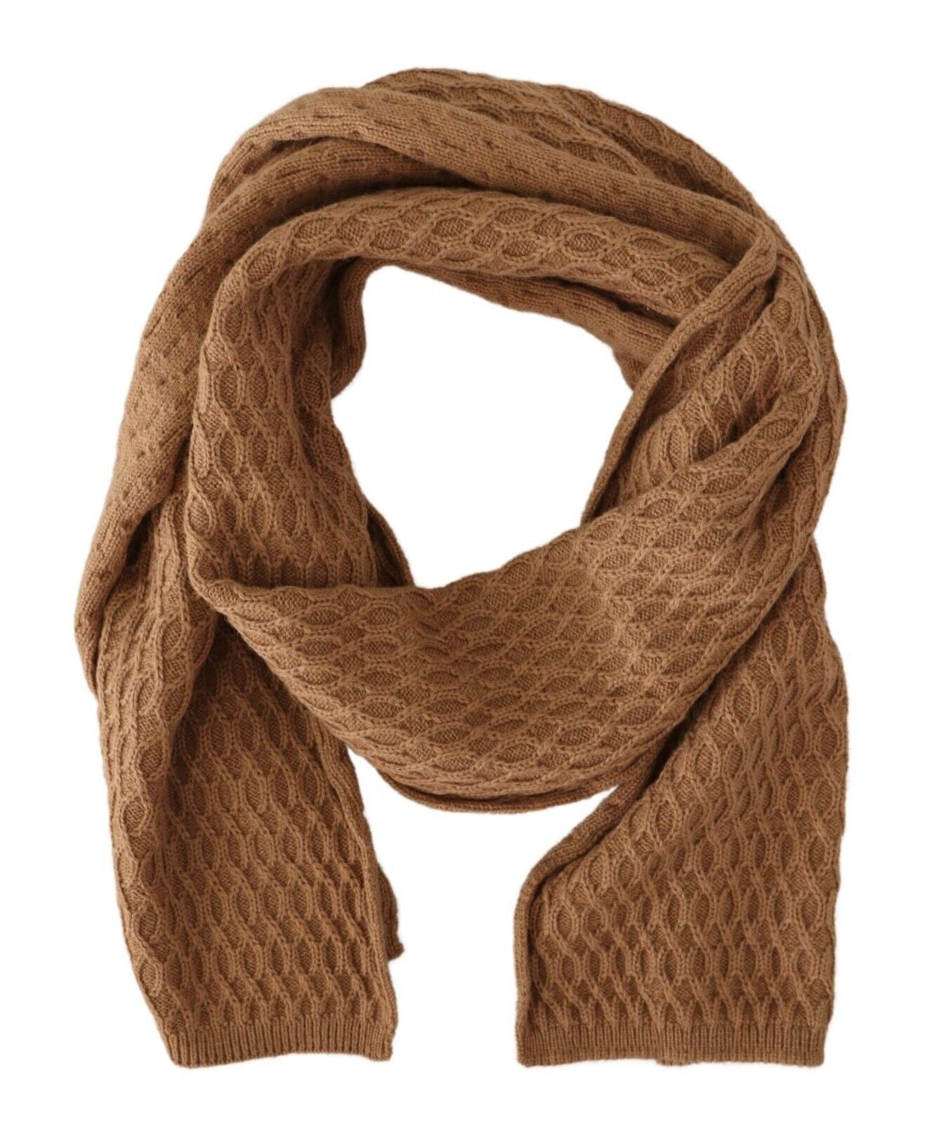 Dolce & Gabbana Тъмно кафяв Wrap Шал Плетен шал Camel