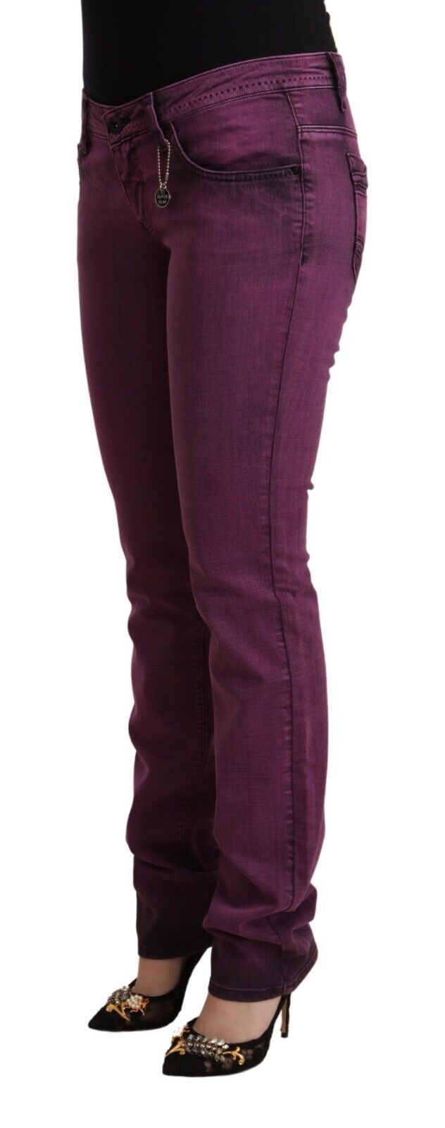 Costume National Elegant Purple Slim Fit Denim Jeans