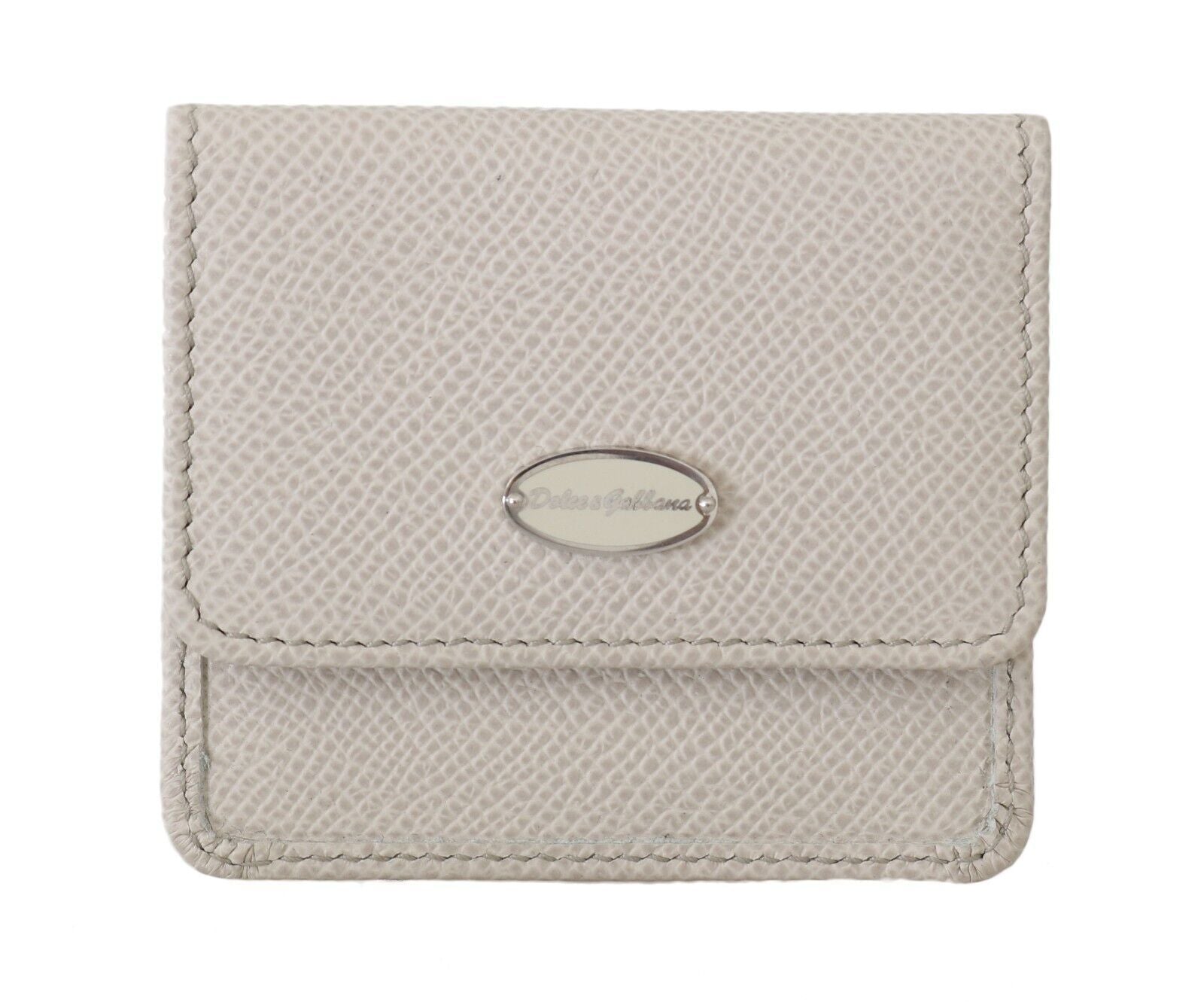 Dolce & Gabbana White Dauphine кожен държач джобен портфейл Калъф за презервативи