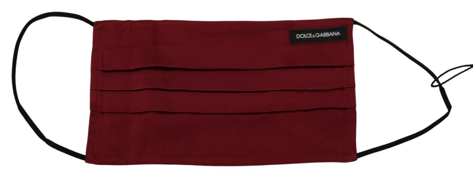 Dolce & Gabbana Maroon Silk Плисирана еластична каишка за уши Едноразмерна маска за лице