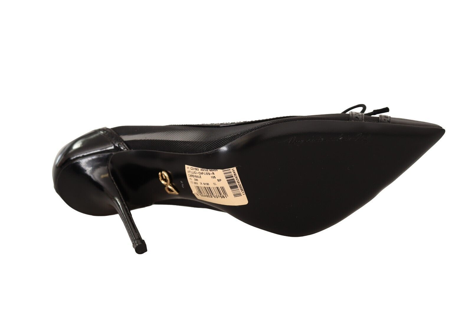 Елегантни черни мрежести обувки на висок ток Dolce & Gabbana