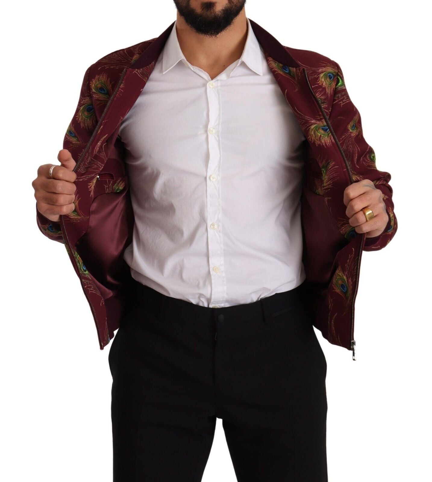 Dolce & Gabbana Red Peacock полиестерно еластично яке с пълен цип