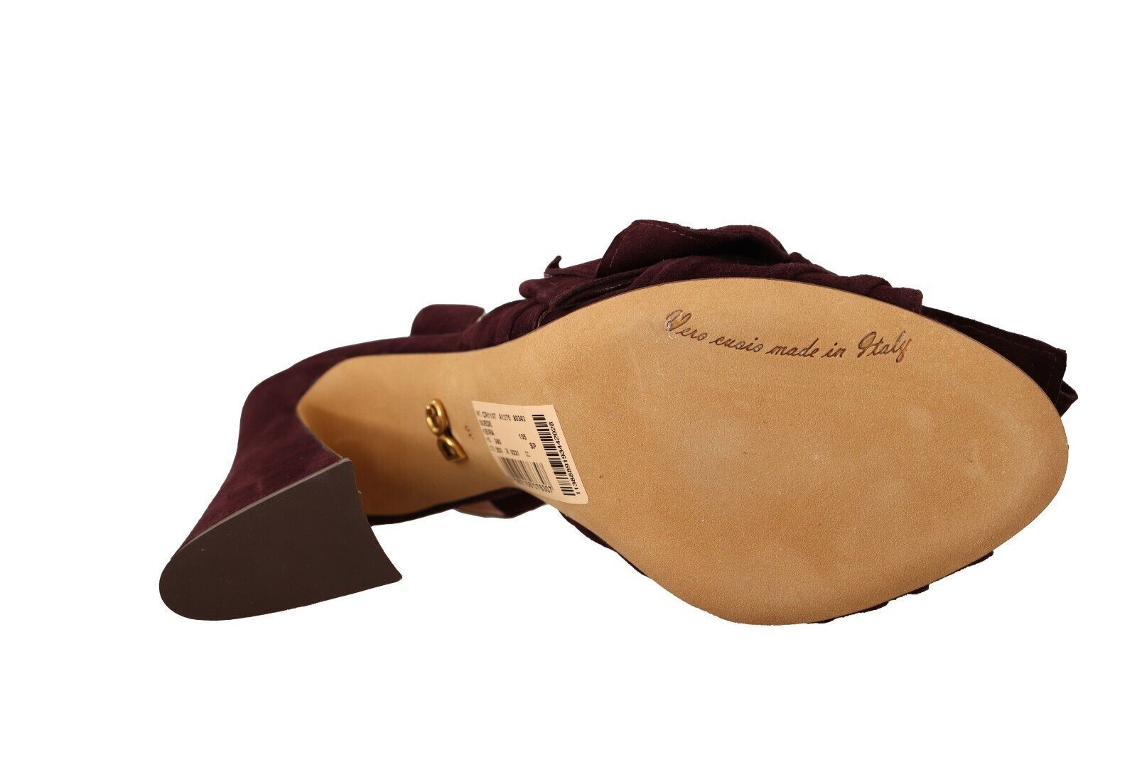 Елегантни лилави велурени сандали на токчета от Dolce & Gabbana