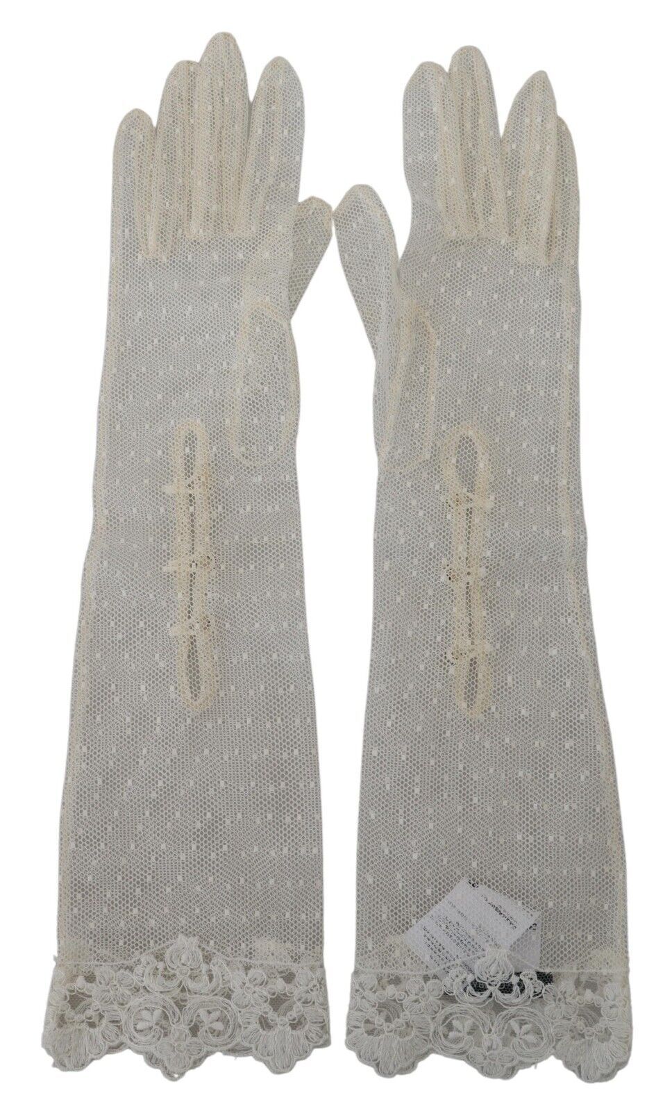 Dolce & Gabbana Elegant Elbow Length White Gloves