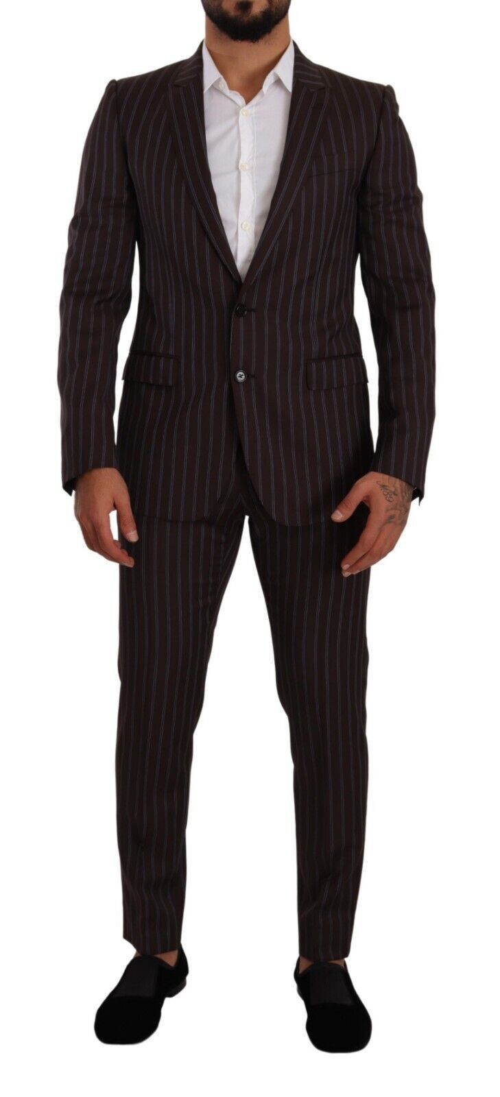 Dolce & Gabbana Bordeaux MARTINI Slim Fit костюм от 2 части на райета