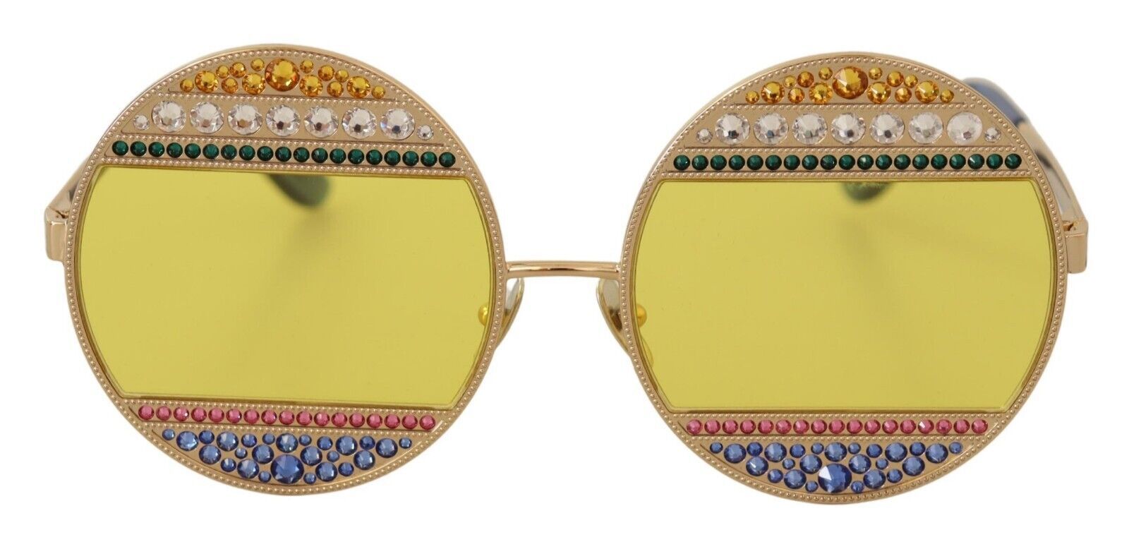 Слънчеви очила Dolce & Gabbana със златни овални метални кристали