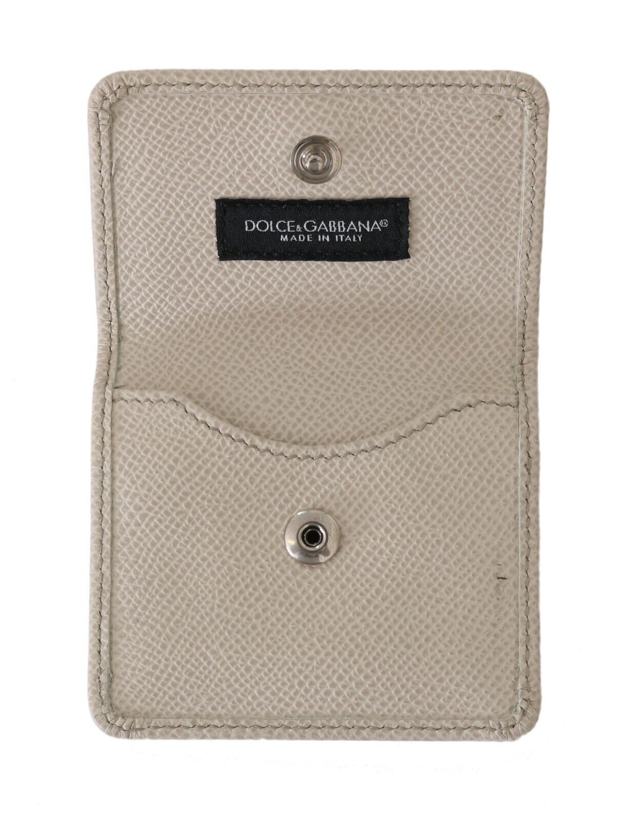 Dolce & Gabbana White Dauphine кожен държач джобен портфейл Калъф за презервативи