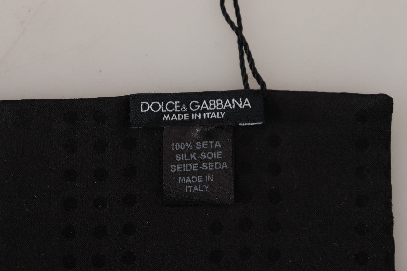 Копринен вълнен шал с тъмно сини ресни Dolce & Gabbana