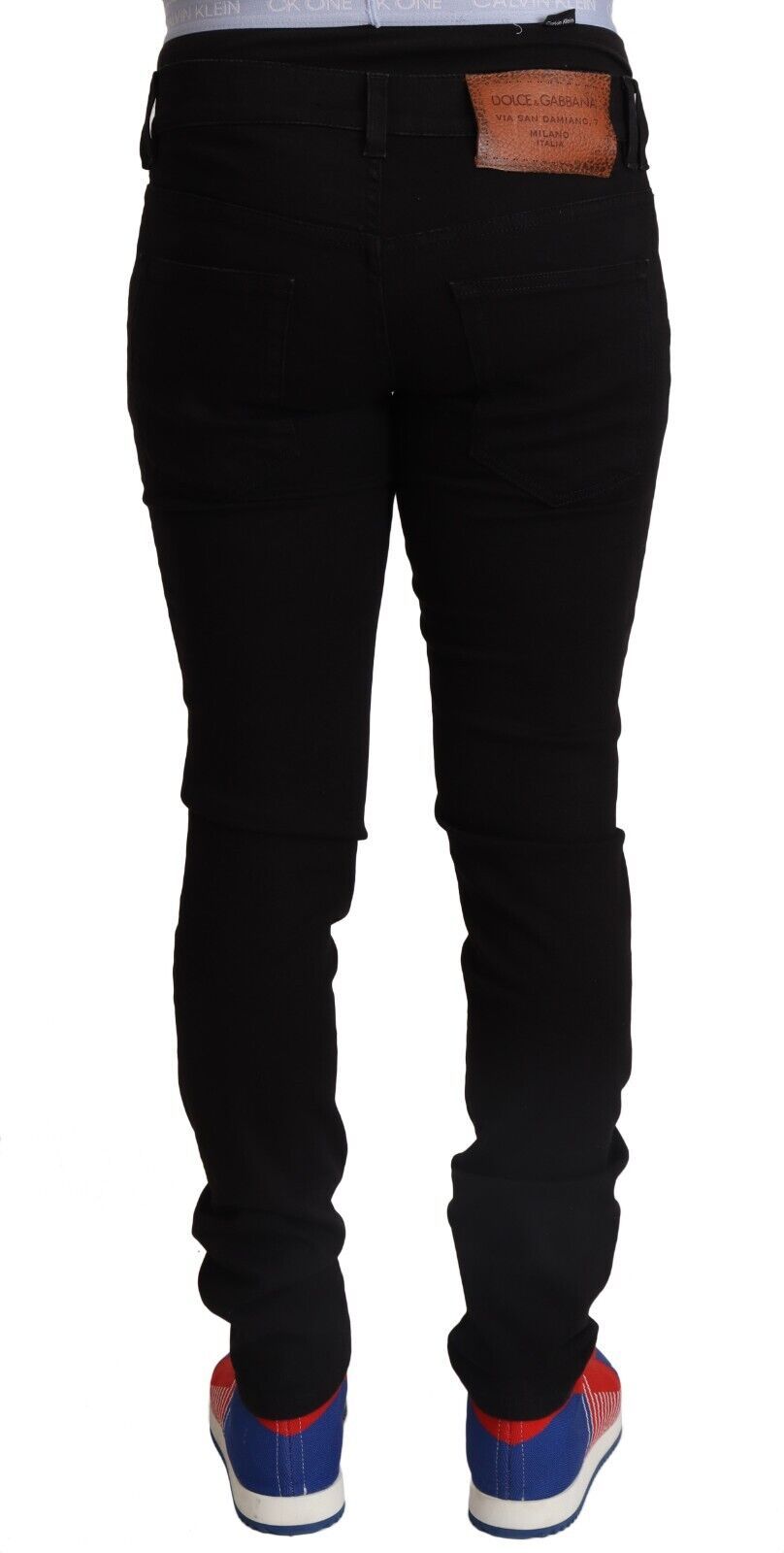 Dolce & Gabbana черни памучни тесни мъжки дънки Denim Slim Fit
