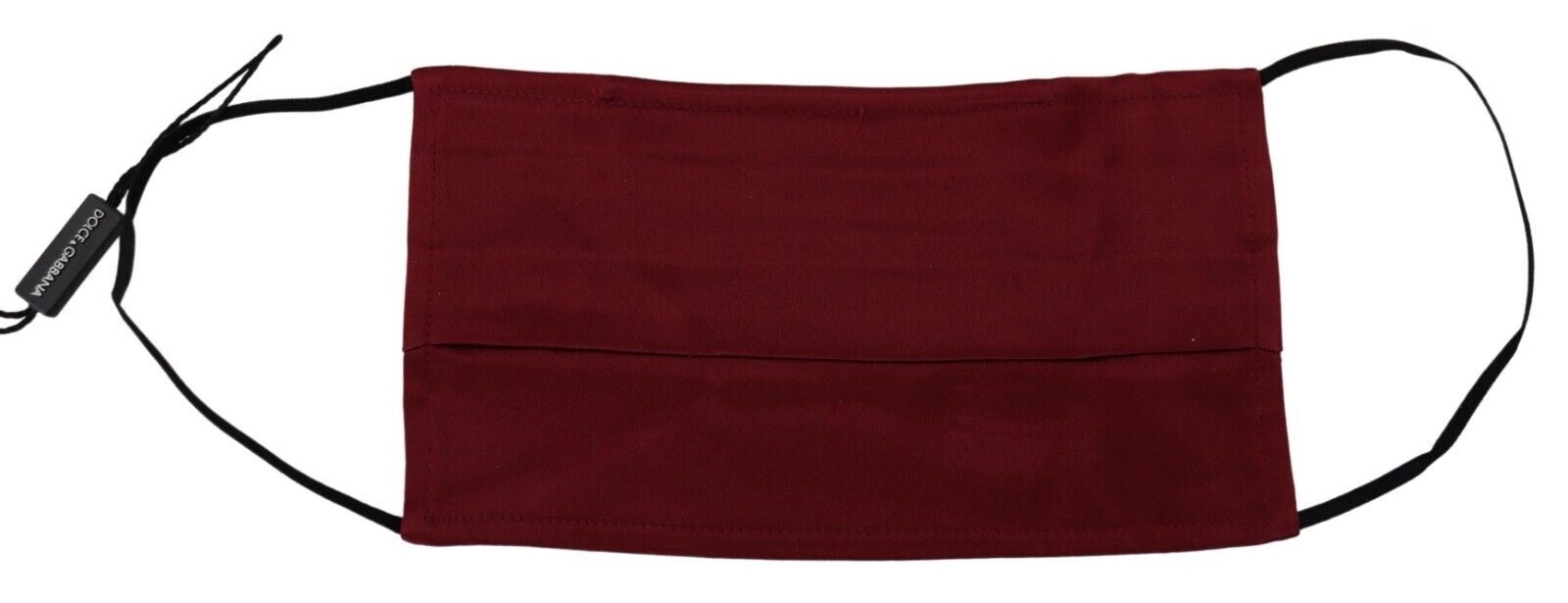 Dolce & Gabbana Maroon Silk Плисирана еластична каишка за уши Едноразмерна маска за лице