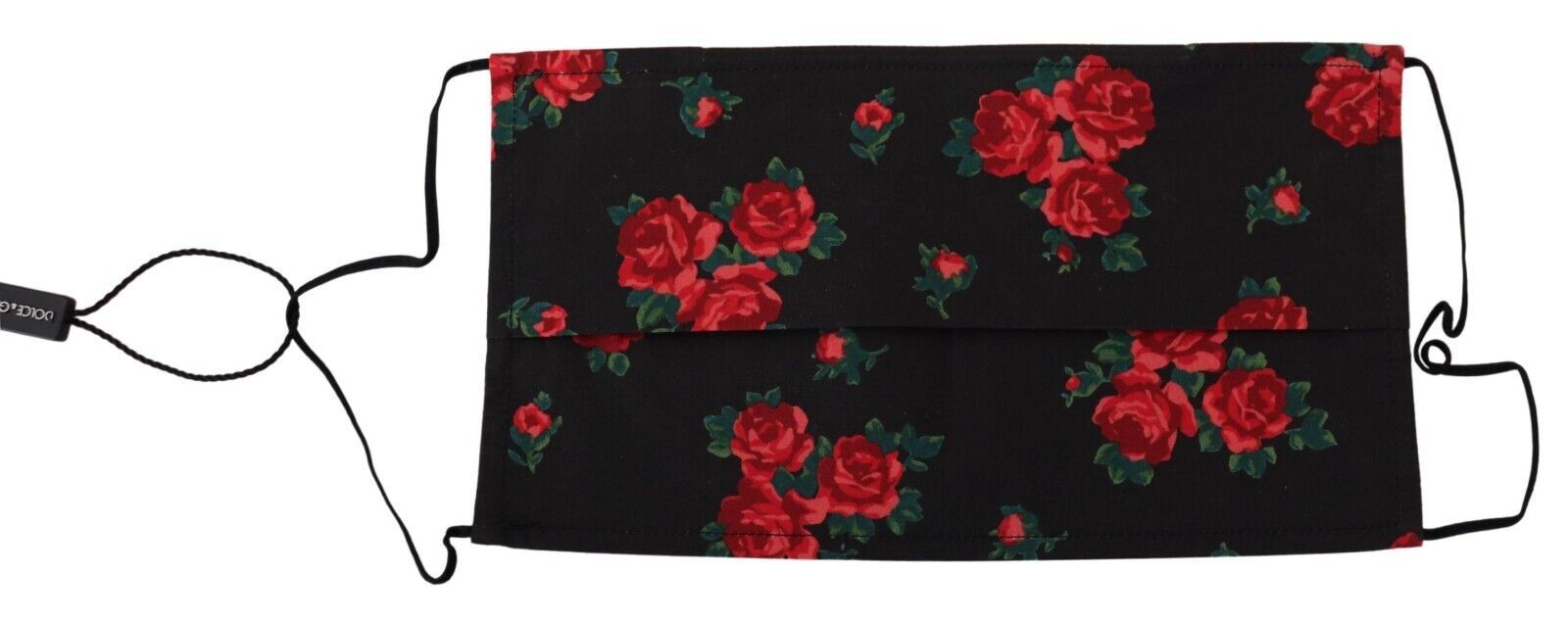 Dolce & Gabbana черна флорална плисирана еластична каишка за уши Едноразмерна маска за лице