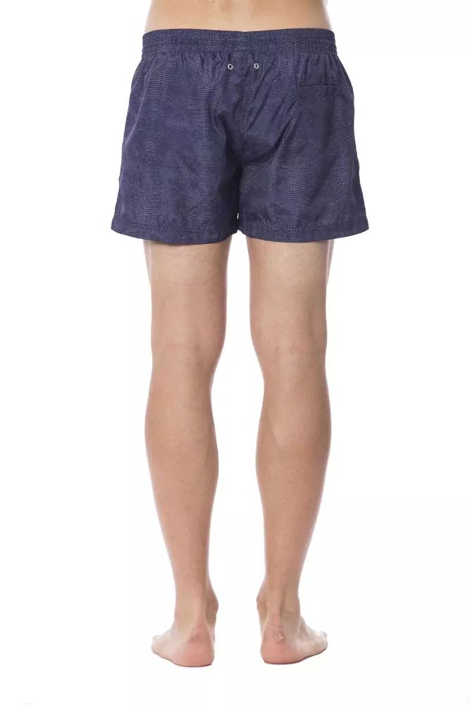 Roberto Cavalli Sport Blue Printed Swimsuit Elegance