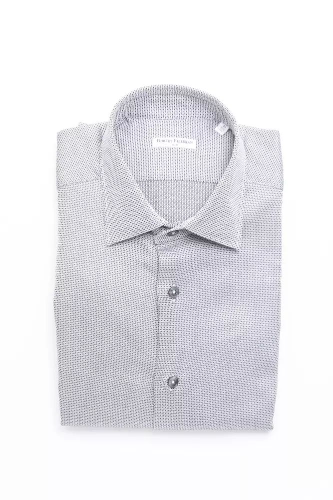 Robert Friedman Beige Medium Slim Collar Men's Shirt