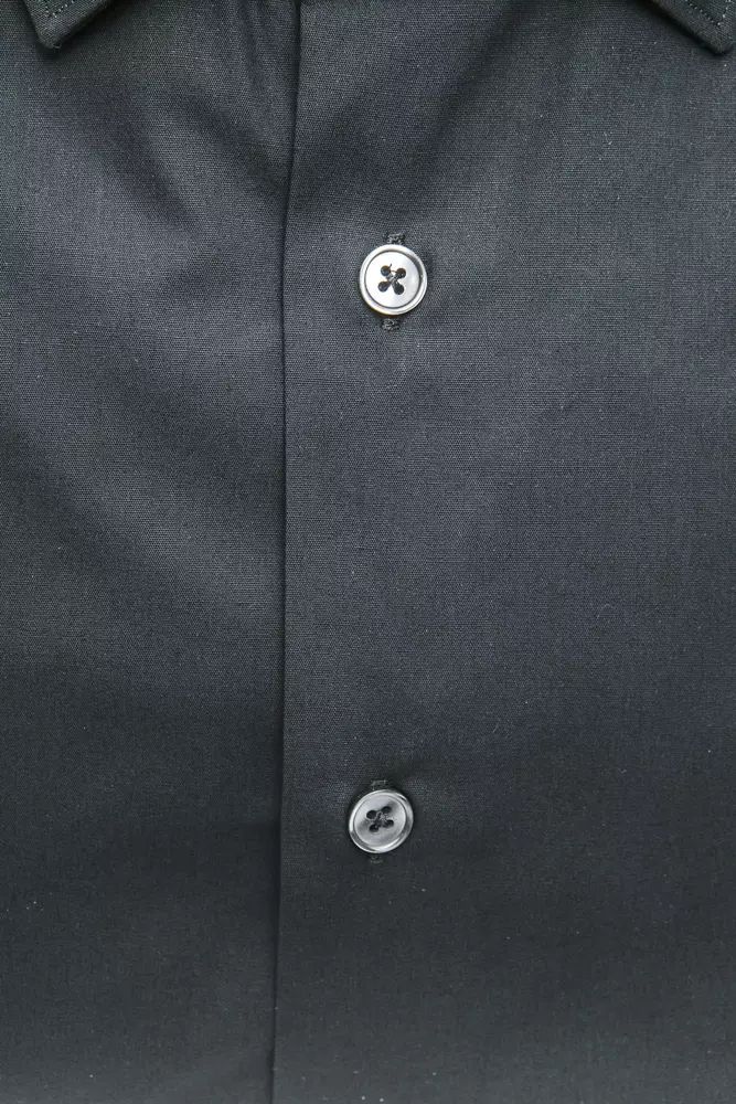 Robert Friedman Elegant Medium Slim Collar Black Shirt