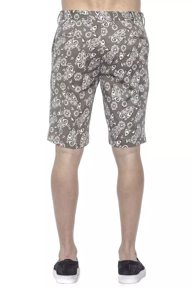 PT Torino Chic Patterned Green Bermuda Shorts