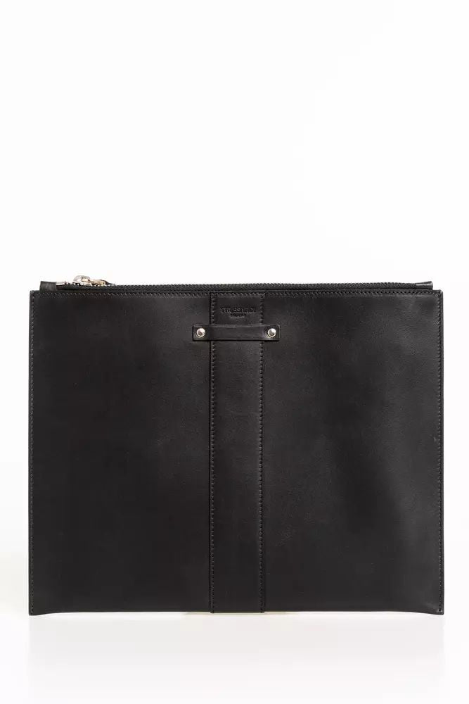 Черен кожен портфейл Trussardi