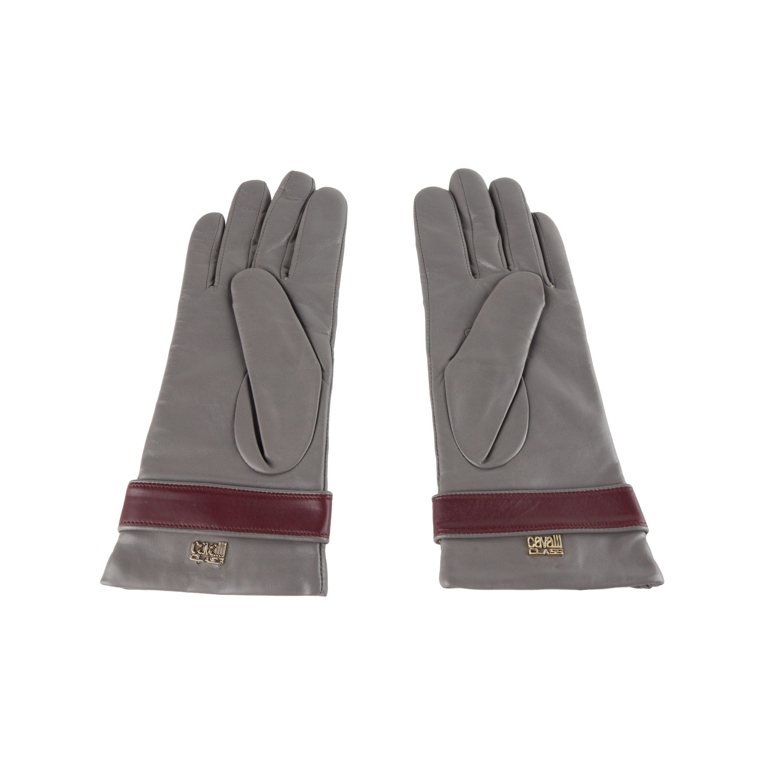 Cavalli Class Elegant Lambskin Leather Gloves