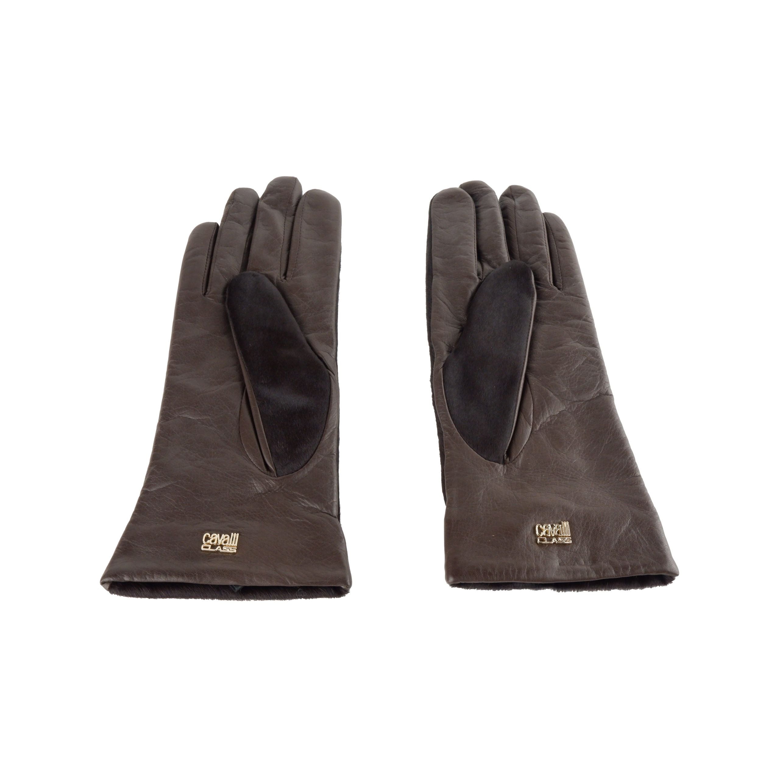 Cavalli Class Elegant Dark Brown Ladies Gloves