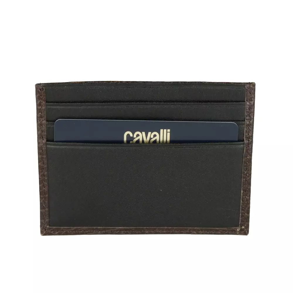 Cavalli Class Chic Calfskin Leather Card Holder
