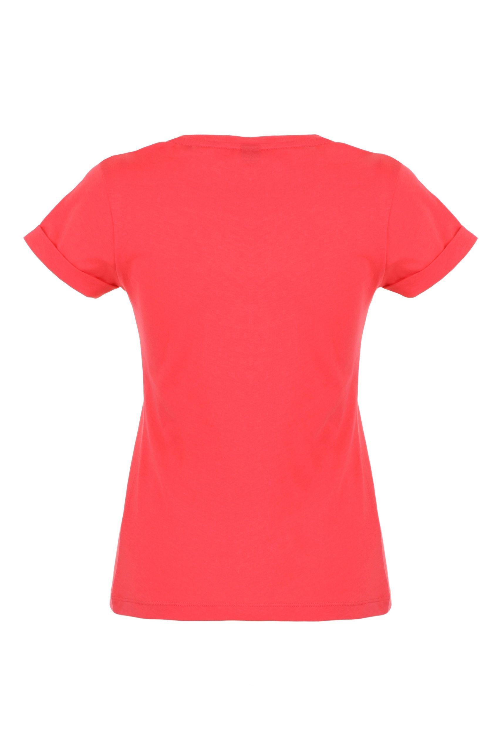 Imperfect Chic Pink Cotton Logo Tee for Women
