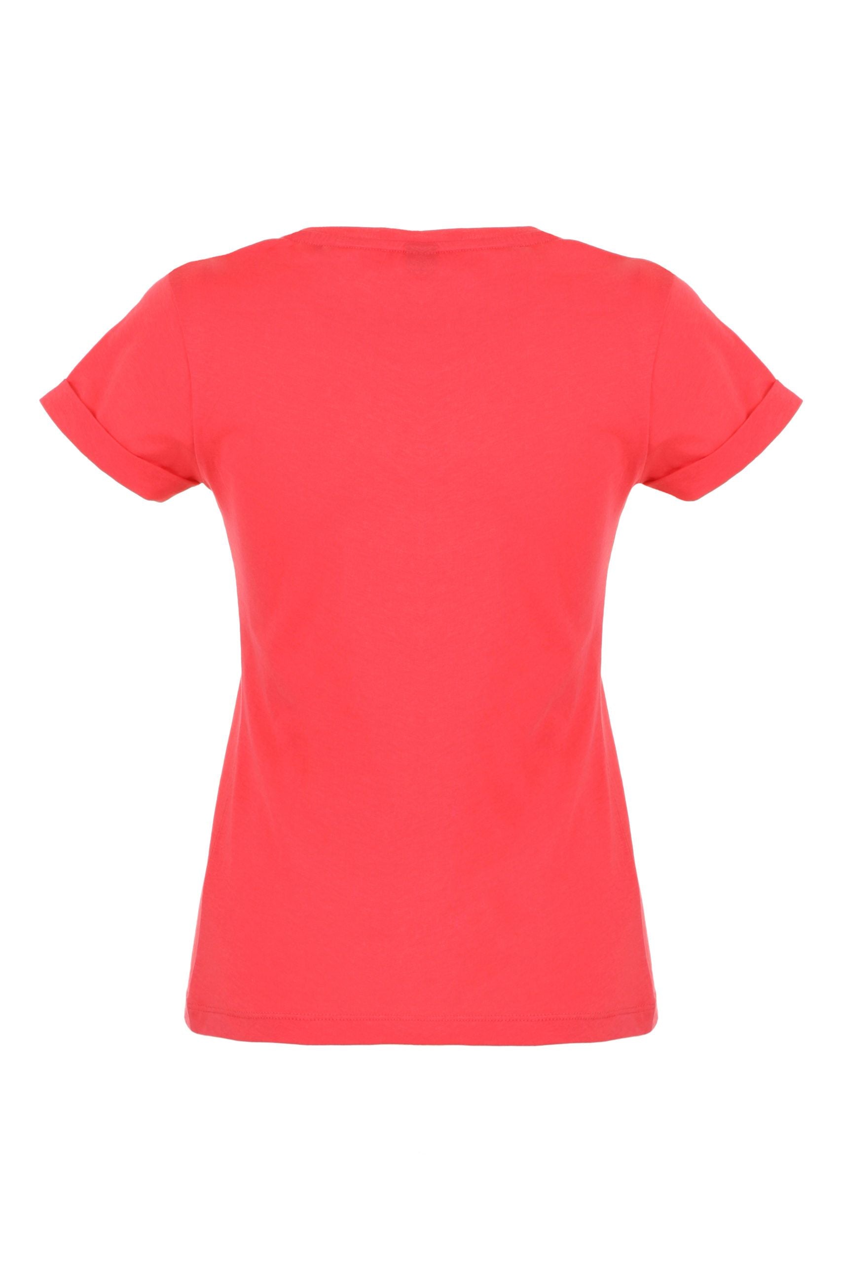 Imperfect Chic Pink Cotton Logo Tee for Women
