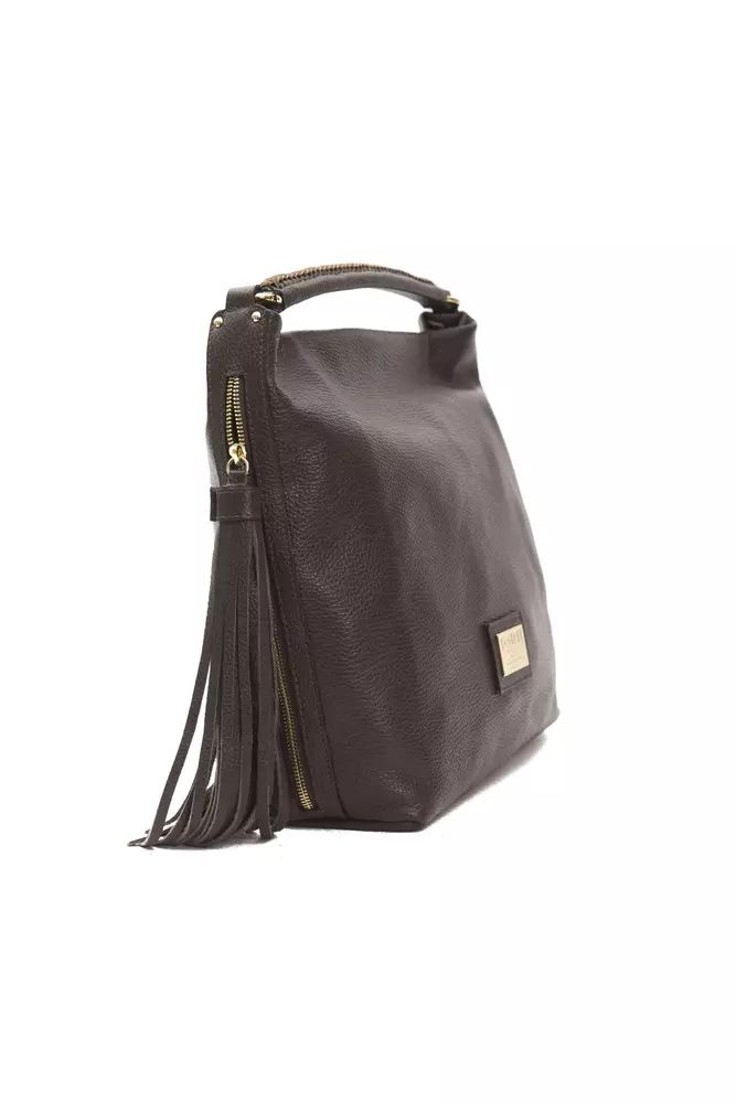 Pompei Donatella Elegant Leather Shoulder Bag in Rich Brown