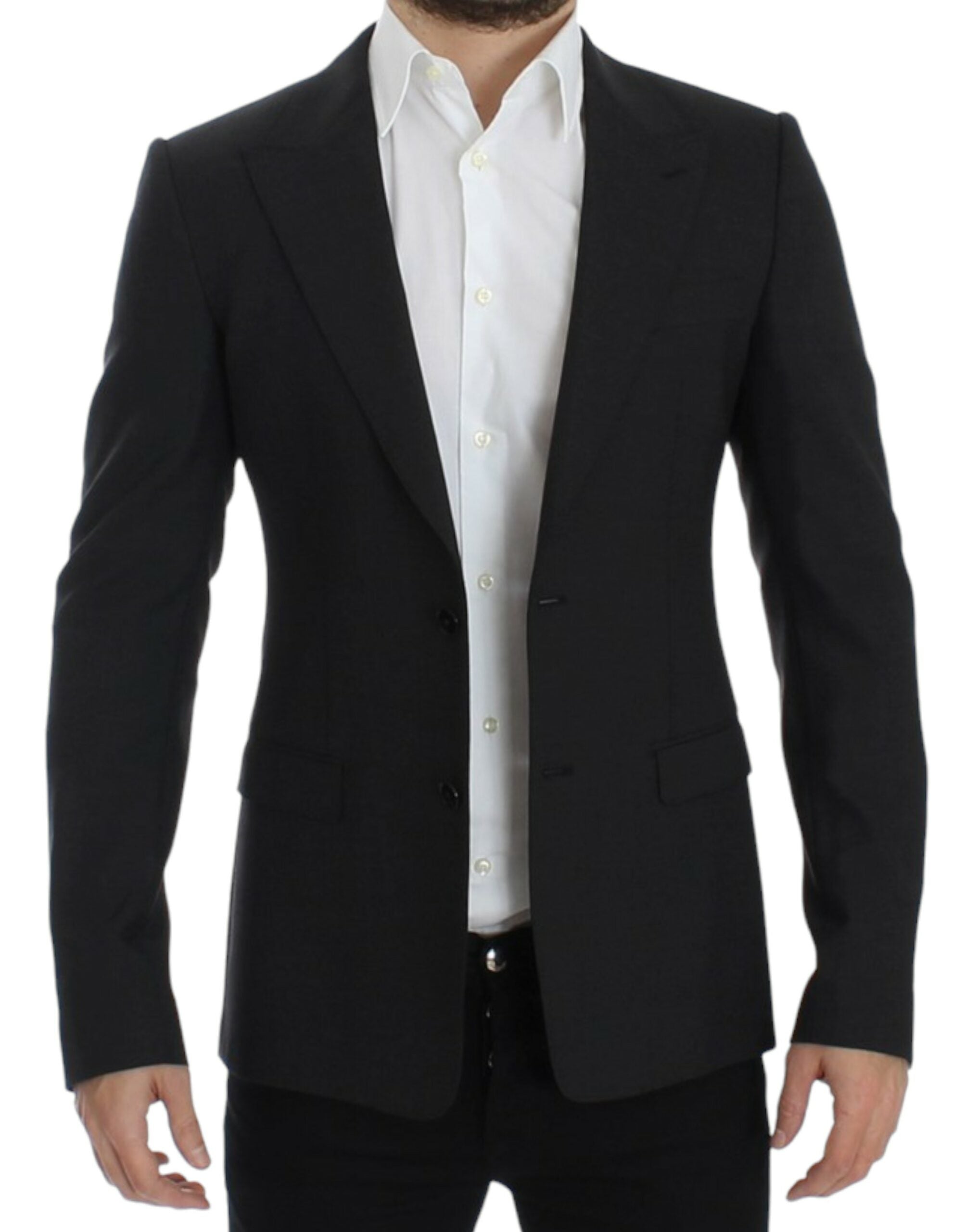 Dolce & Gabbana Sleek Gray Wool Slim Fit Blazer