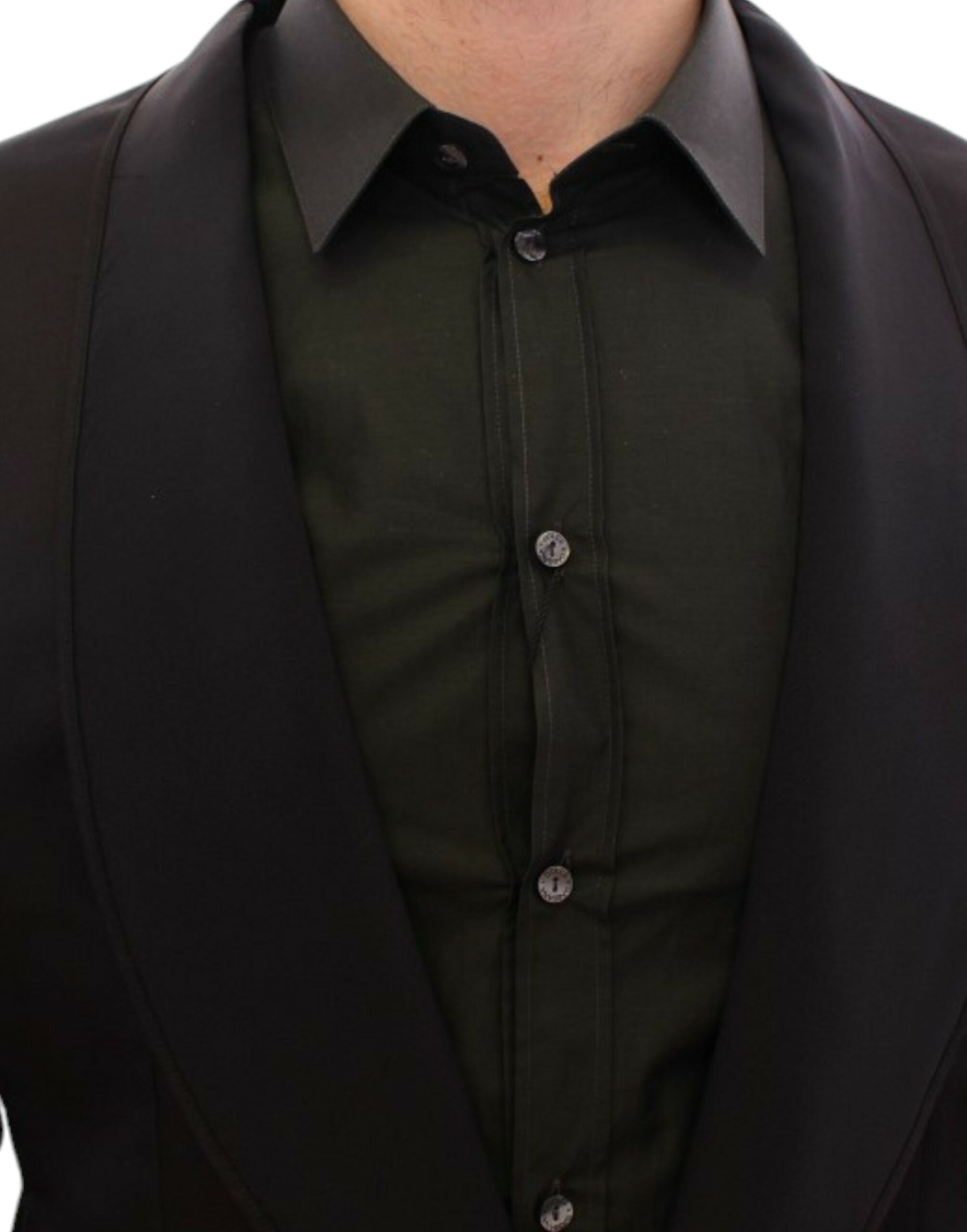Dolce &amp; Gabbana Черен копринен прилепнал блейзър