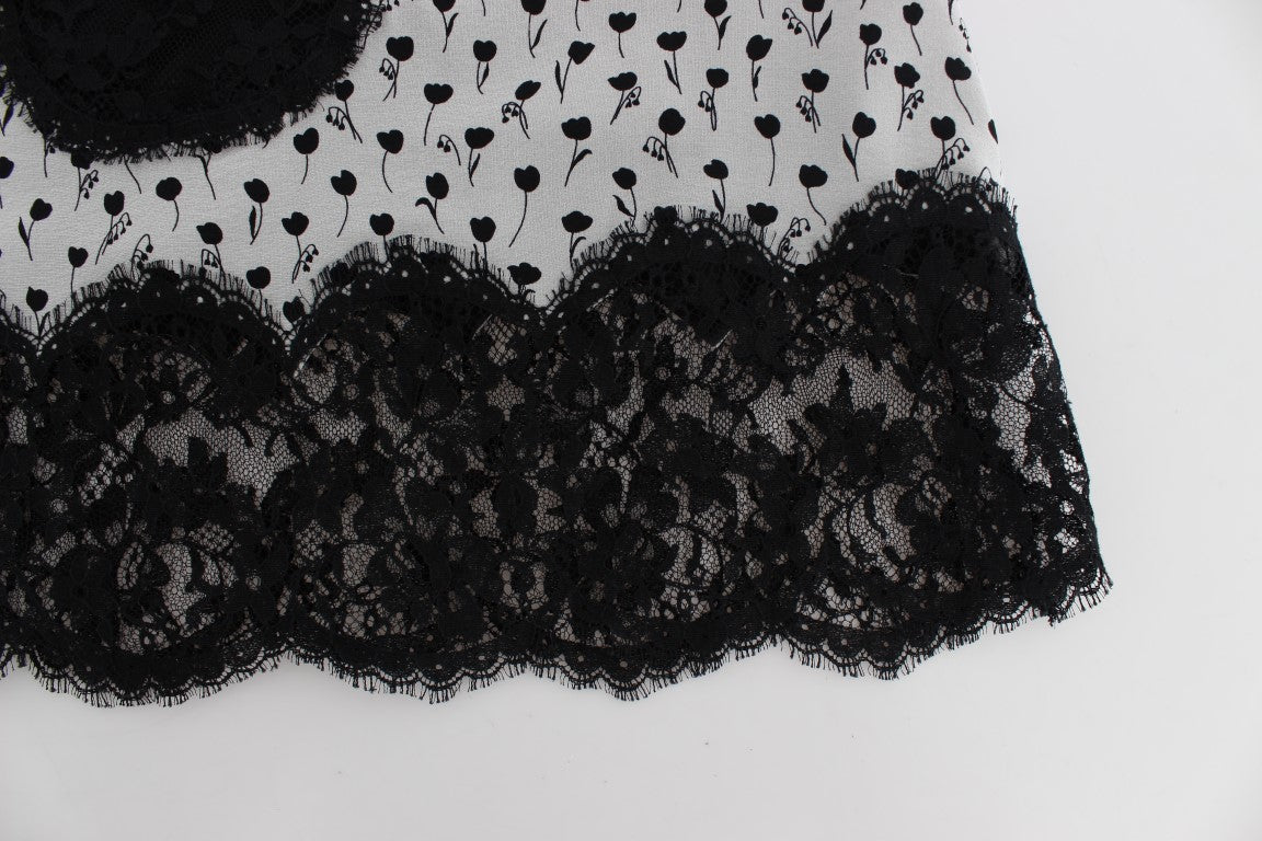Черно копринено дантелено бельо Dolce &amp; Gabbana